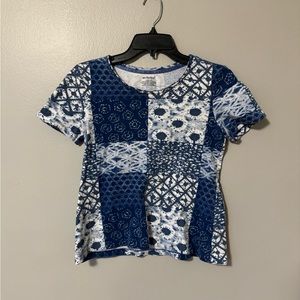Westbound Blue and White Baby Tee